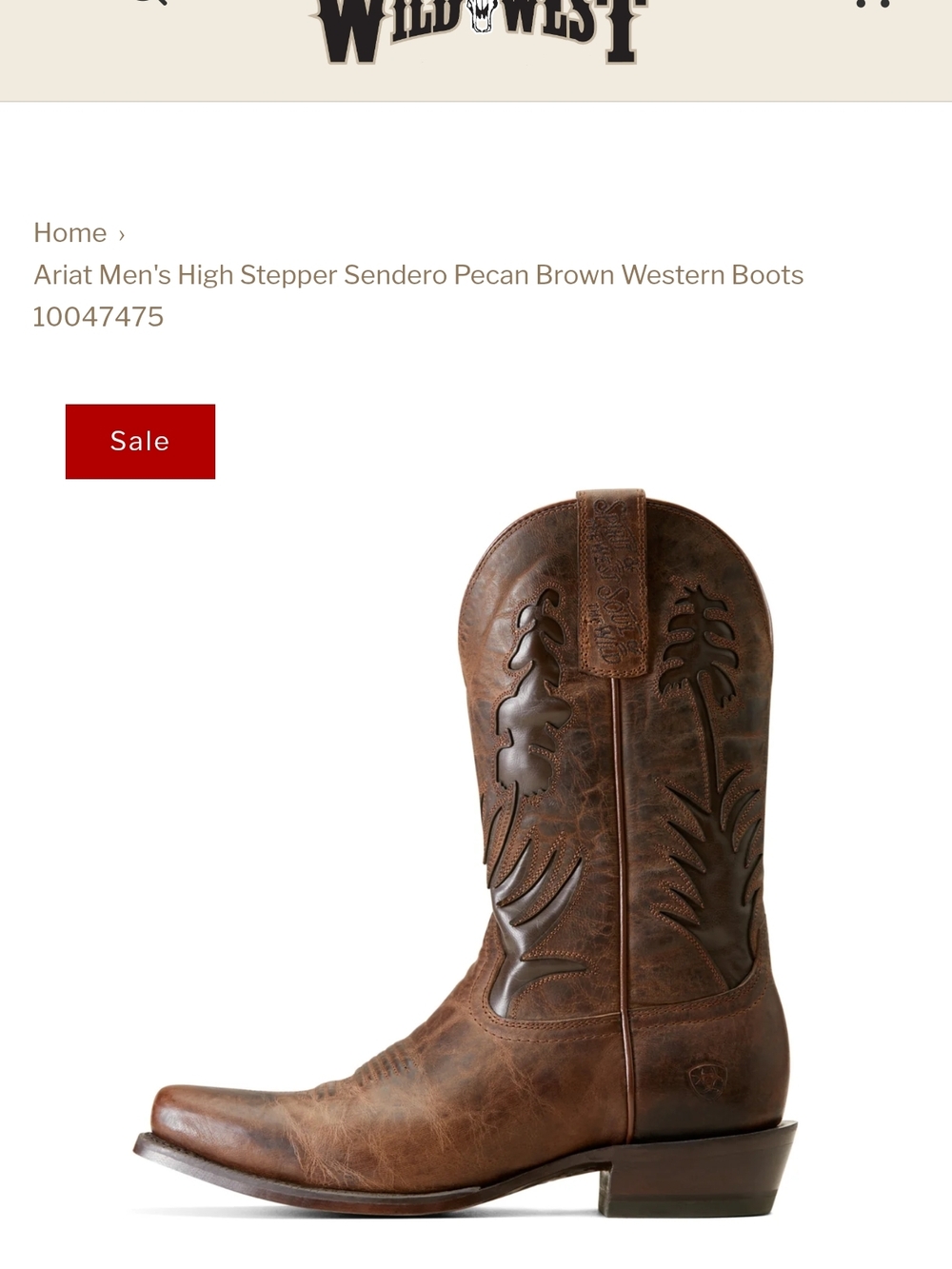 NWTs Ariat Hi Stepper Senero Pecan Brown Embossed Western Boots-size 9.5 EE - Picture 8 of 16